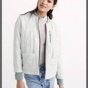 Abercrombie & Fitch Women’s Reversible Quilted Bomber Jacket - Cement Green